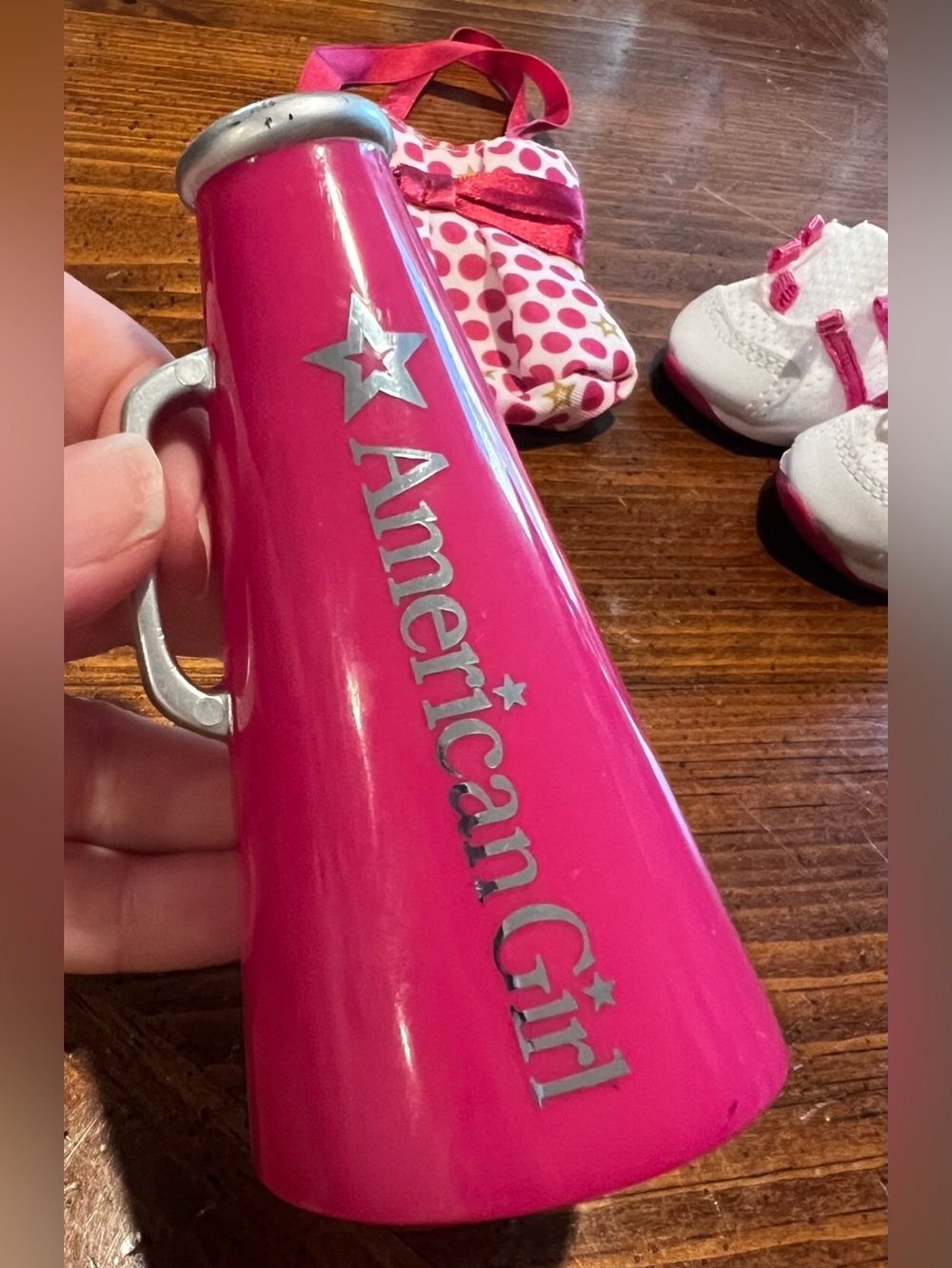 American Girl Doll Megaphone + Shoes + Tote Bag 3 Piece Mixed Lot Cheer Themed - Picture 6 of 10